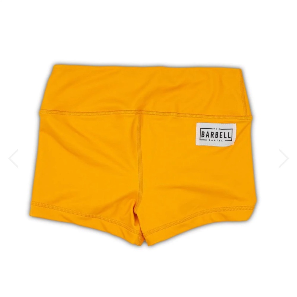 THE BARBELL CARTEL SUNSET GOLD WOMEN'S WORKOUT SHORTS